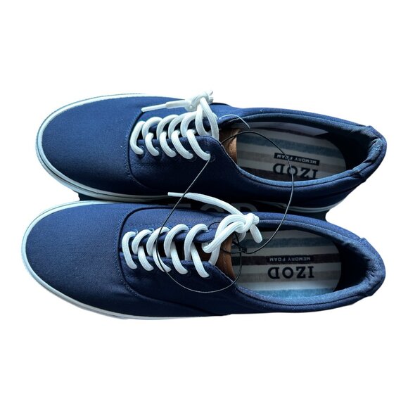 Izod Rangley Men's Lace Up Casual Canvas shoe Memory Foam Navy size 10 - Picture 6 of 9